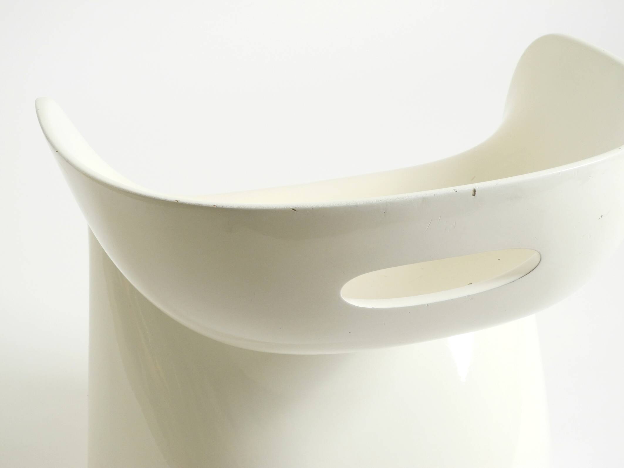 White stool by Winfried Staeb from the 1970s for the Form + Life Collection