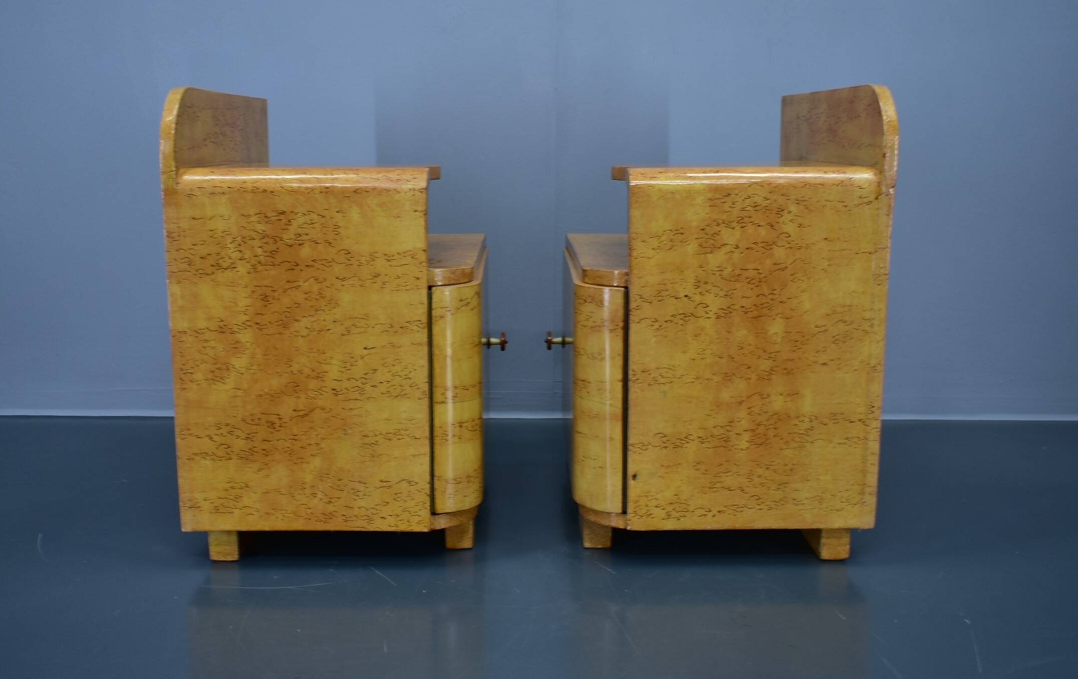 Set of Two Art Deco Night Stands Czechoslovakia , 1939s