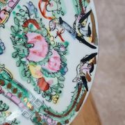 Antique plate made of Macao porcelain, hand-decorated.