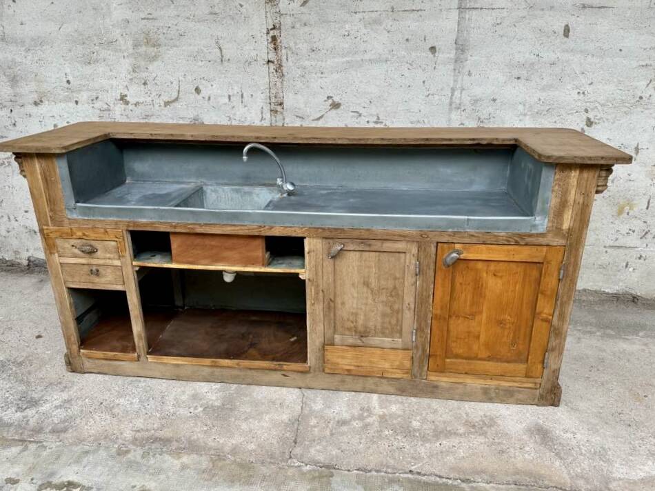 Old oak restaurant bar counter from the early 20th century