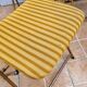 4 vintage Lafuma folding chairs in gold metal and striped velvet, 1970s.