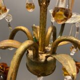 Italian Gold Gilded Murano Glass Fruit Chandelier