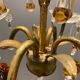 Lustre aux fruits en verre de Murano doré à l’or italien