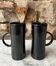 Set of 2 tall anthracite enamel mugs.