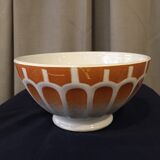 Faceted bowl white and orange digoin