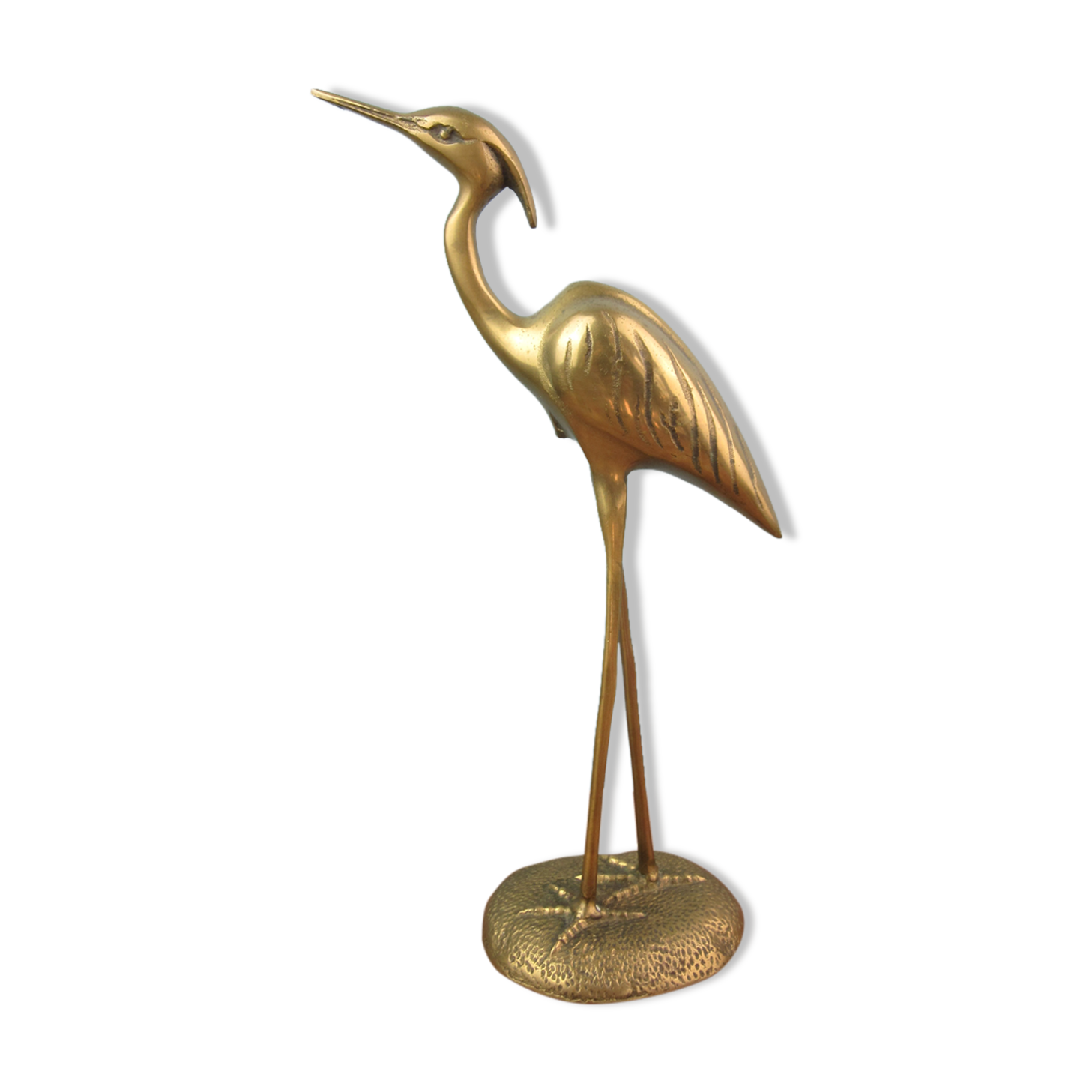 Vintage brass heron