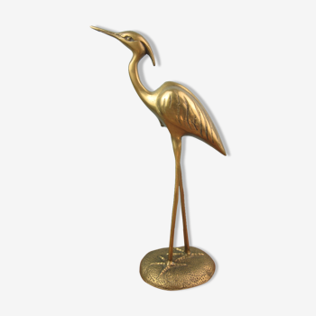 Vintage brass heron