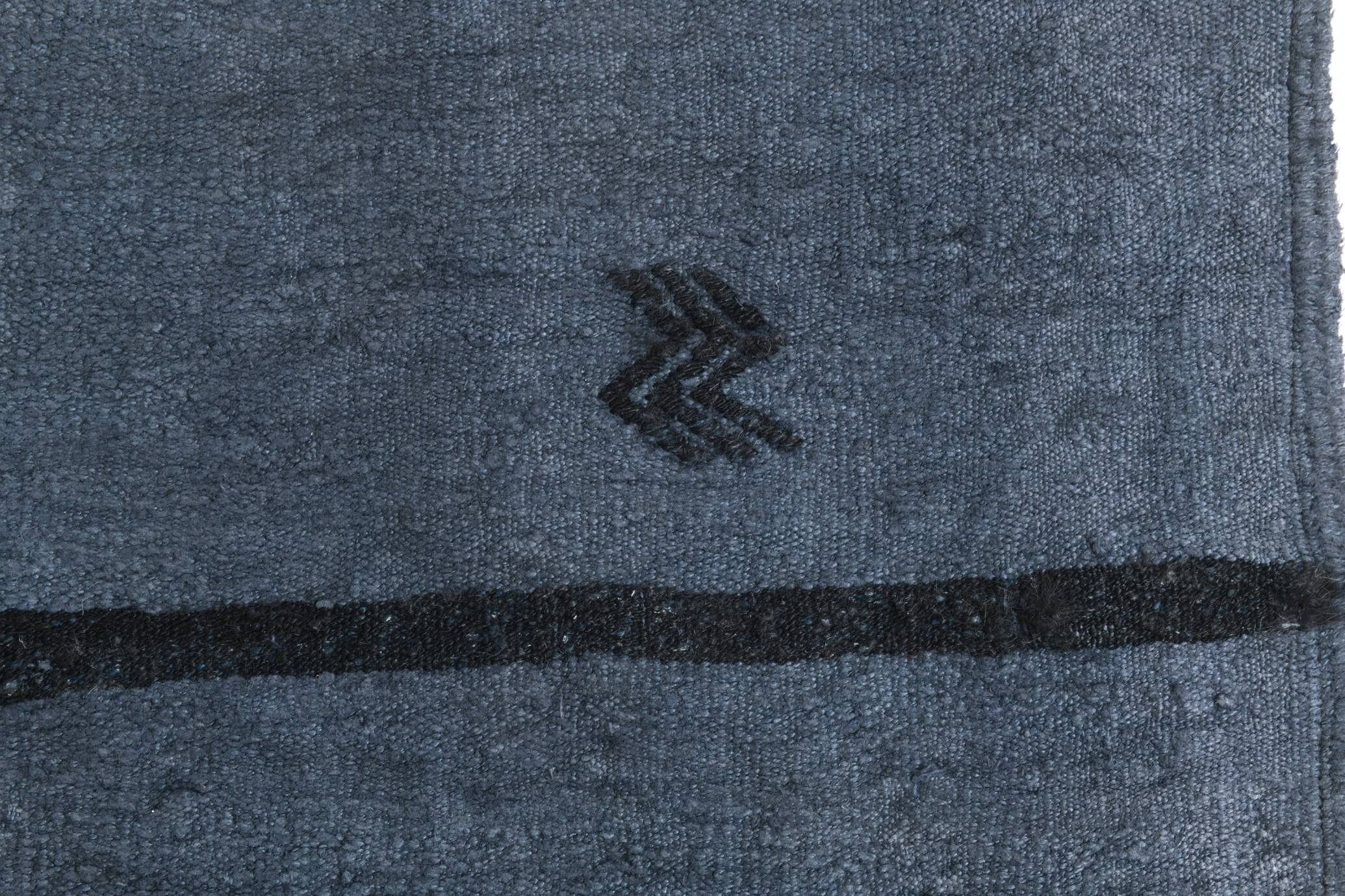 Blue & Black Ethnic Vintage Kilim Rug, 174x204Cm