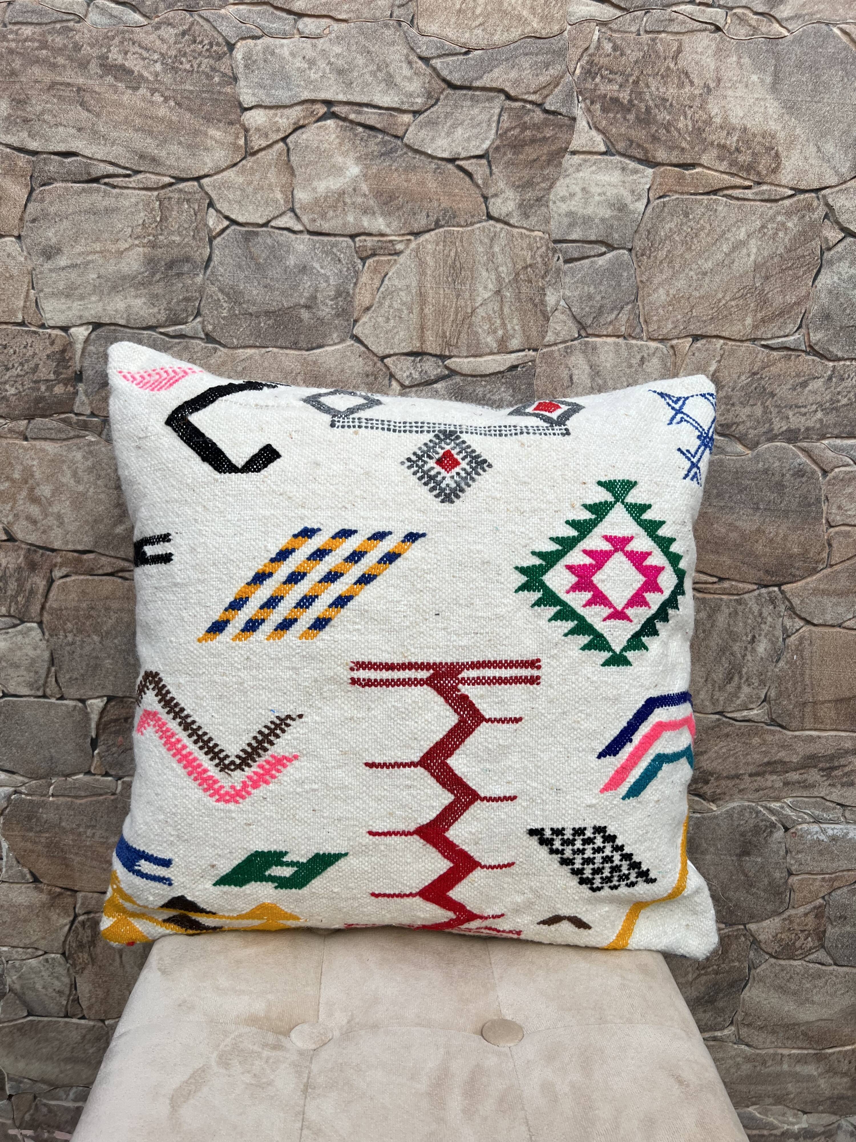Azilal cushion cover / Authentic beni ourain cushion cover / Boho pillow cover