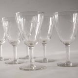 Serie de 6 verres à vin ciselés