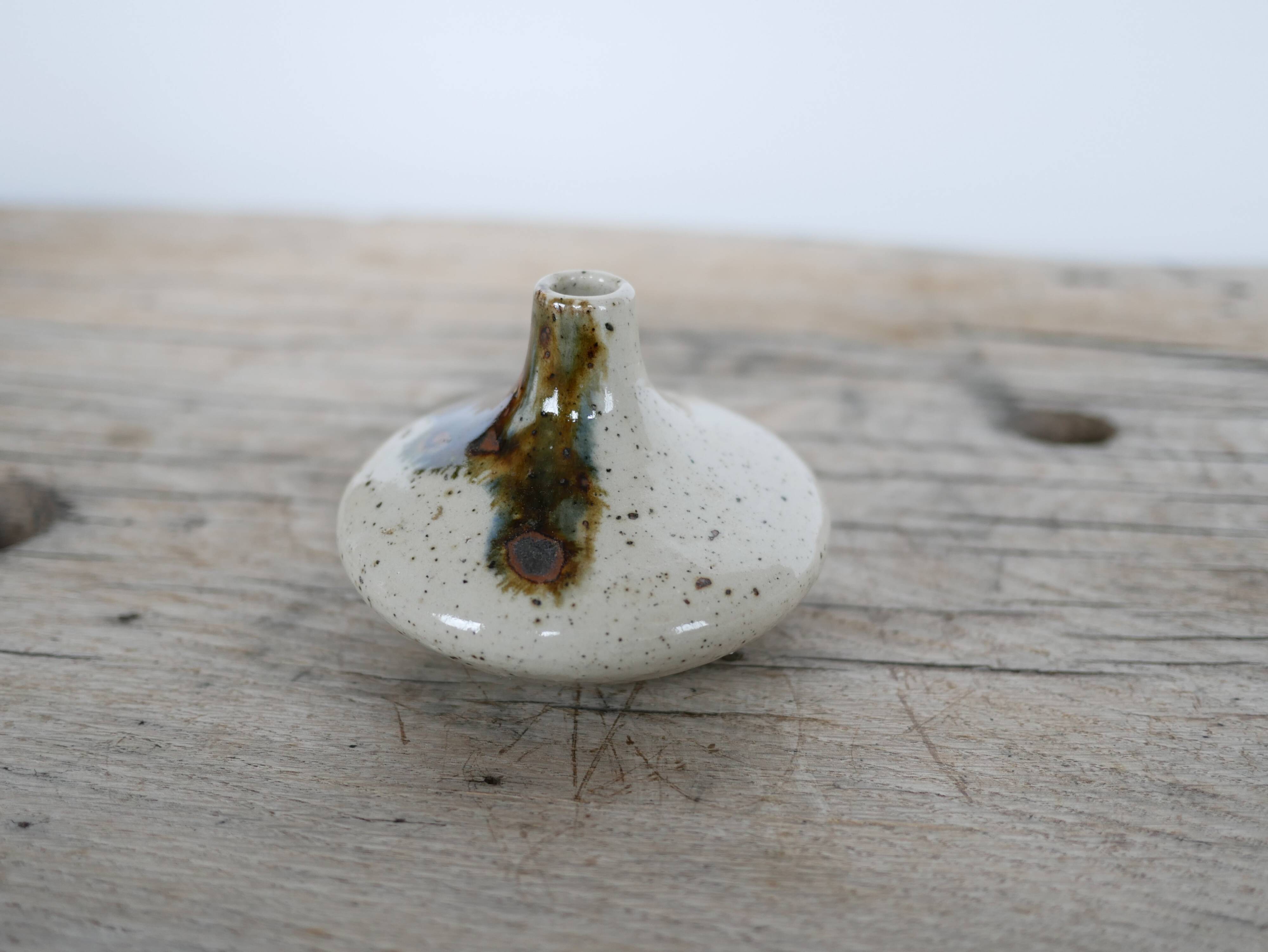 Vintage sandstone soliflore vase signed Cazes