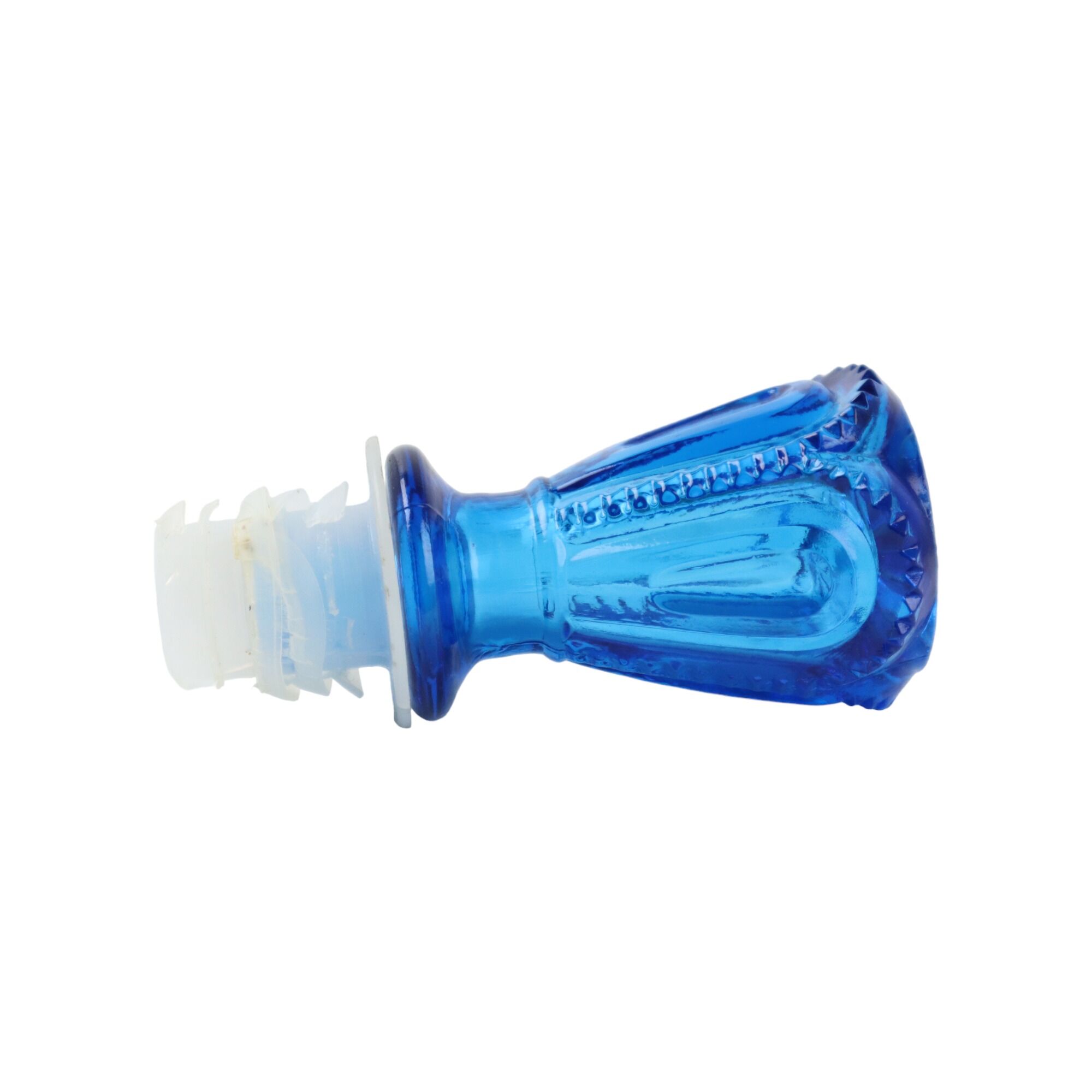 Vintage carafe cobalt blue glass le smith glass co moon stars sixties usa 32cm