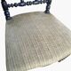 Pair of vintage twisted black wood chairs – Light green fabric seats