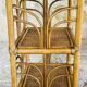Vintage three-tiered shelf on legs, Bamboo, Rattan, Wicker circa 1970s