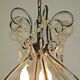 French Parisian Chic Black 3 Light Crystal Beaded 6 Sided Cage Chandelier 3620
