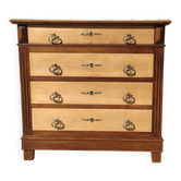 Old chest of drawers with white marble.