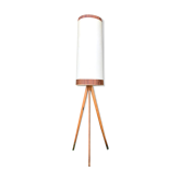 Tripod lampfloor, with vintage conical lampshade, 60s