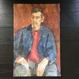 Portrait painting of the man with the moustache