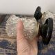 Set of two chiseled glass wall lights