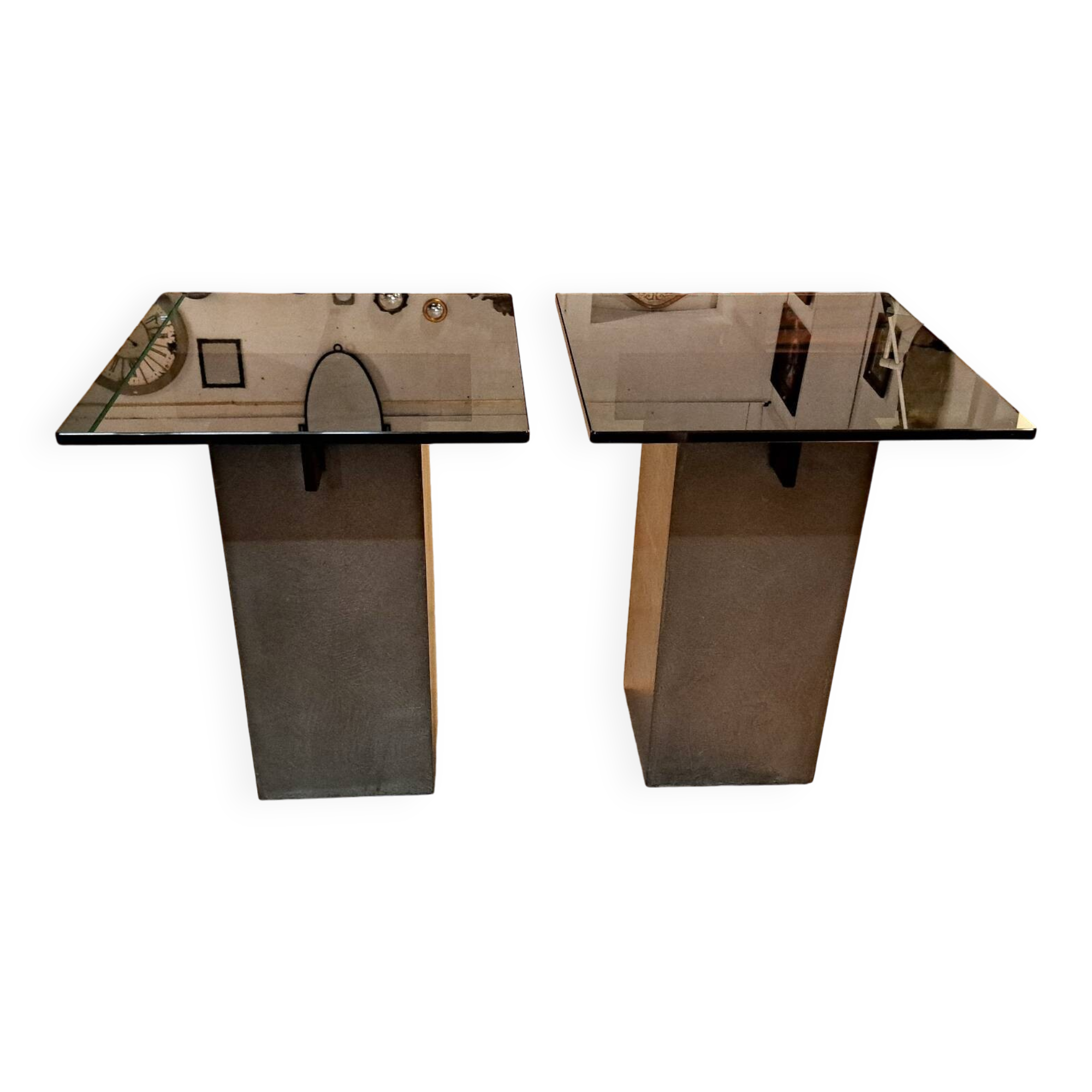 Pair of Roche Bobois side tables by L. Morgaine