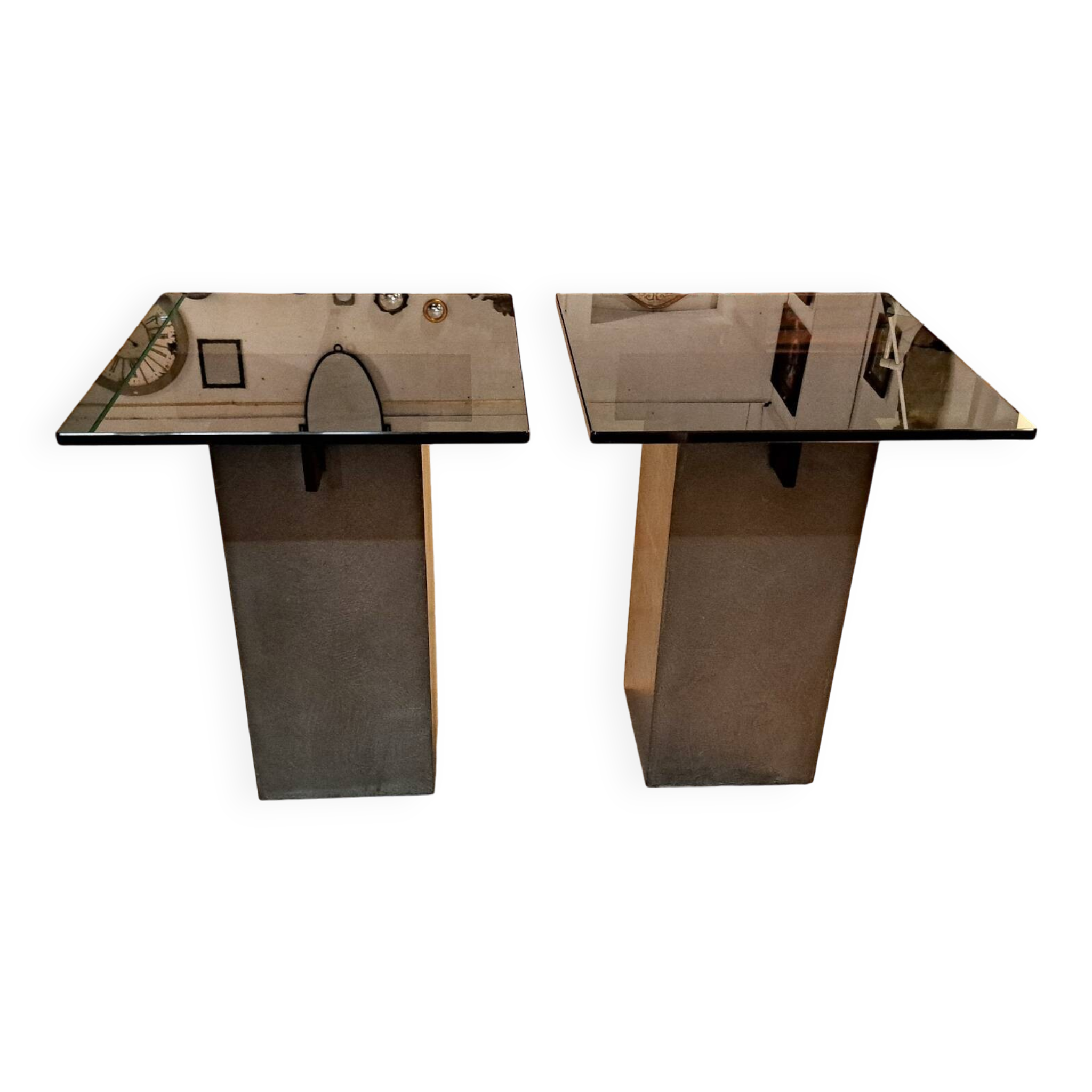 Pair of Roche Bobois side tables by L. Morgaine