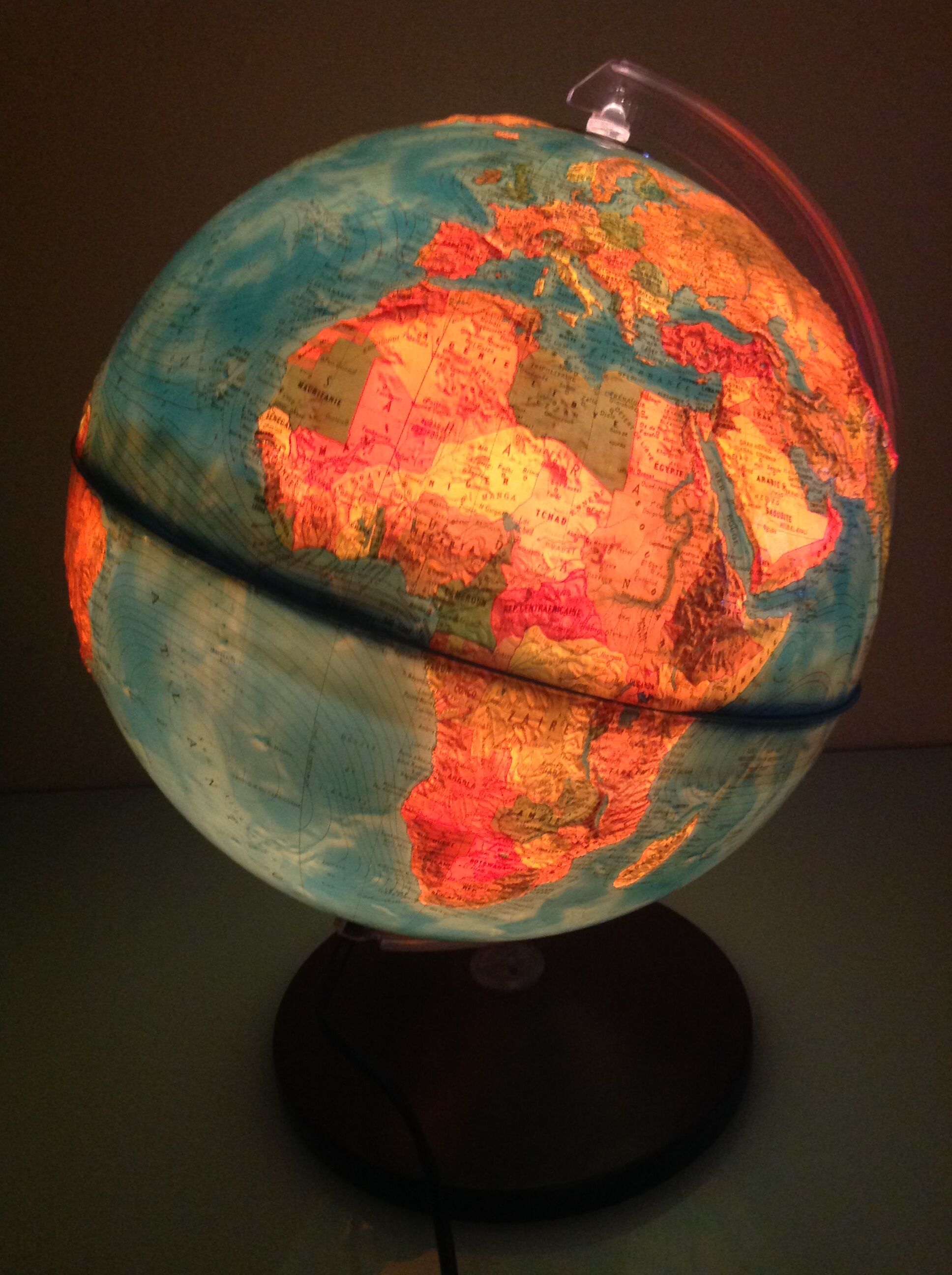 Globe in bright relief Rico Italy vintage 60s-70s