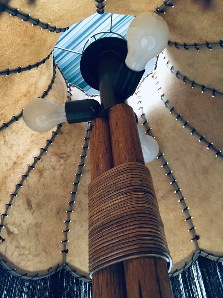 Vintage bamboo floor lamp, Italy, 1970s