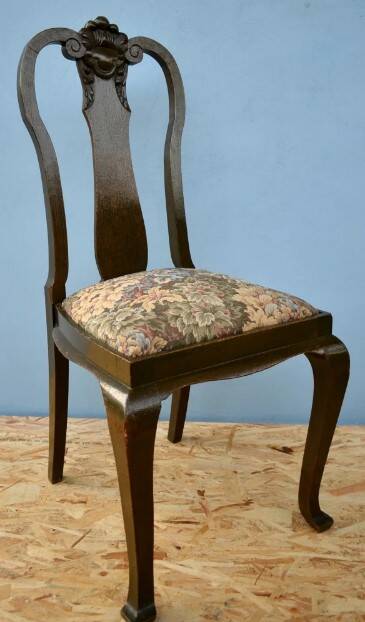 Chaise Queen Anne en chêne massif - début du XXe siècle