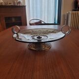 Art Deco smoked glass and chrome-plated metal bowl – 1930s