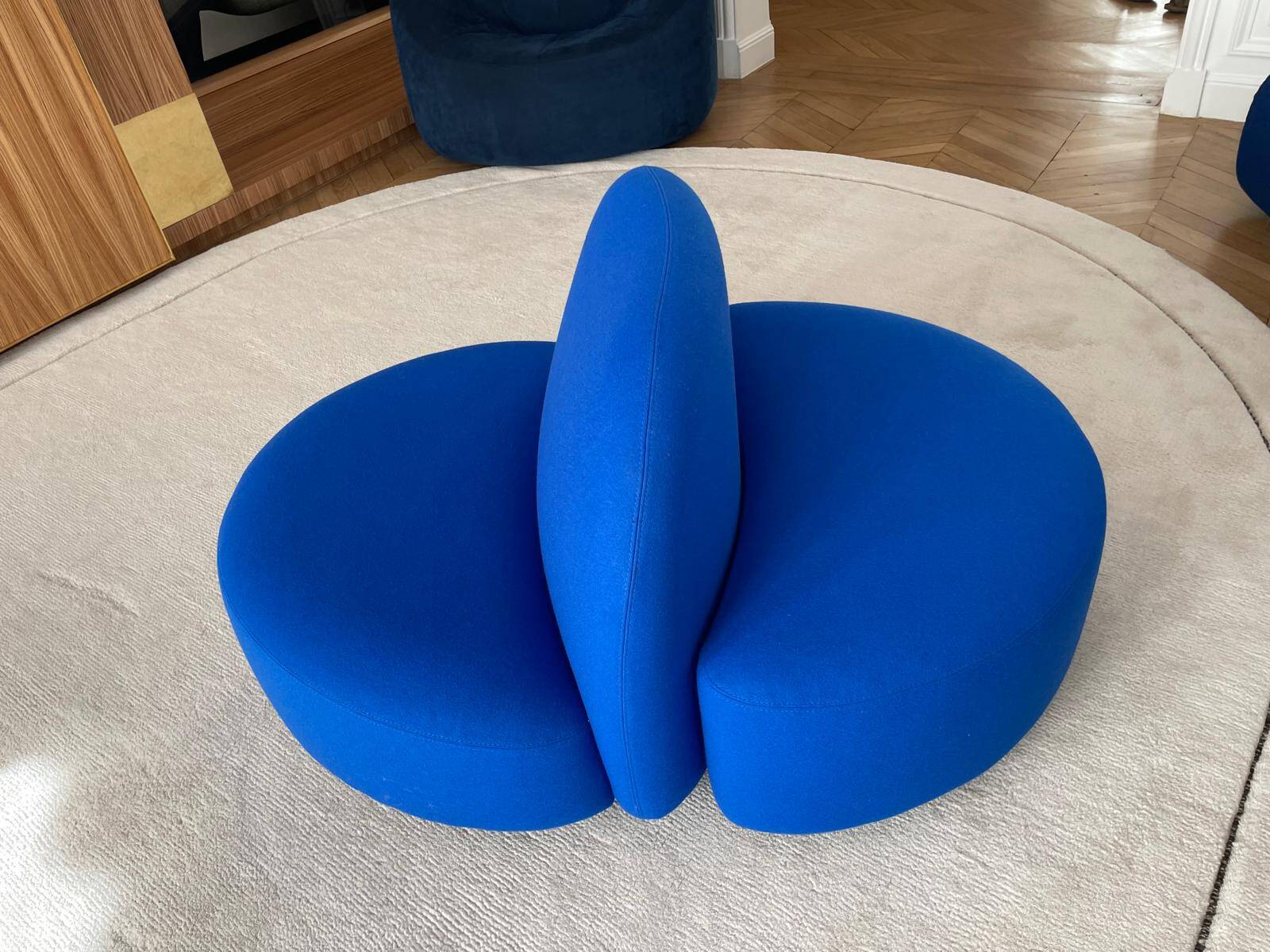 Elysée fauteuil et son pouf Tissu Divina 756 - Ligne Roset