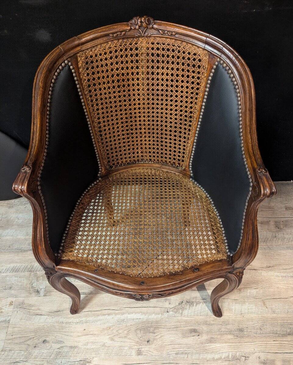 Louis XV office chair with canework