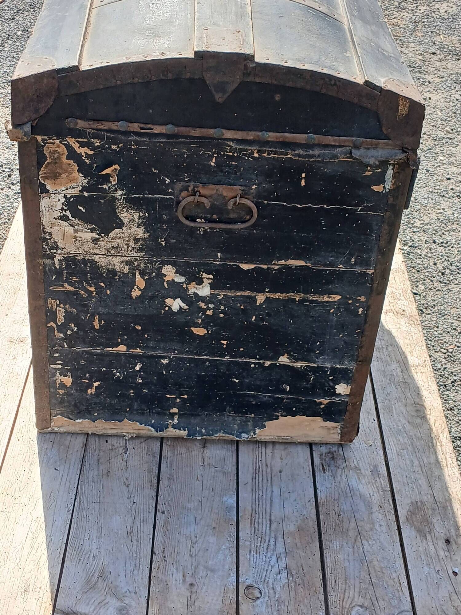 Malle Bombée Ph. Drevet Paris 1867 / Antique French Domed Trunk Napoleon II