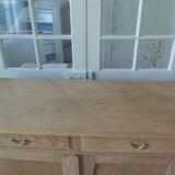Vintage shallow oak sideboard, 2 drawers, 2 doors, 1 shelf.