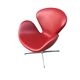 Swan chair by Arne Jacobsen for Fritz Hansen in Indian red leather