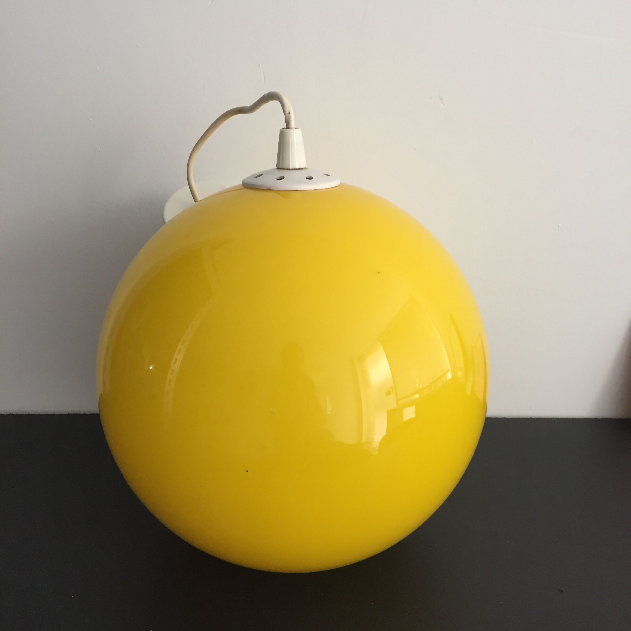 Hanging lamp 70s yellow