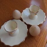 Lot two eggcups ceramic artichoke