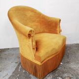 Old yellow toad chair