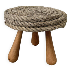 Tabouret corde et chêne Audoux Minet