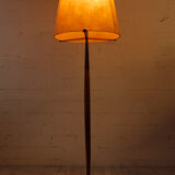 Brass and Cherry Floor Lamp, 1950s