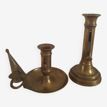 Set of two push candle holders