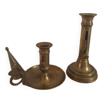 Set of two push candle holders