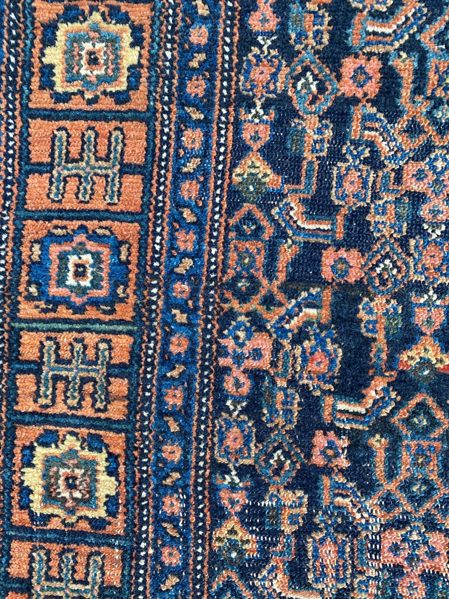 Tapis ancien persan d’orient senneh fait main 102x139 cm