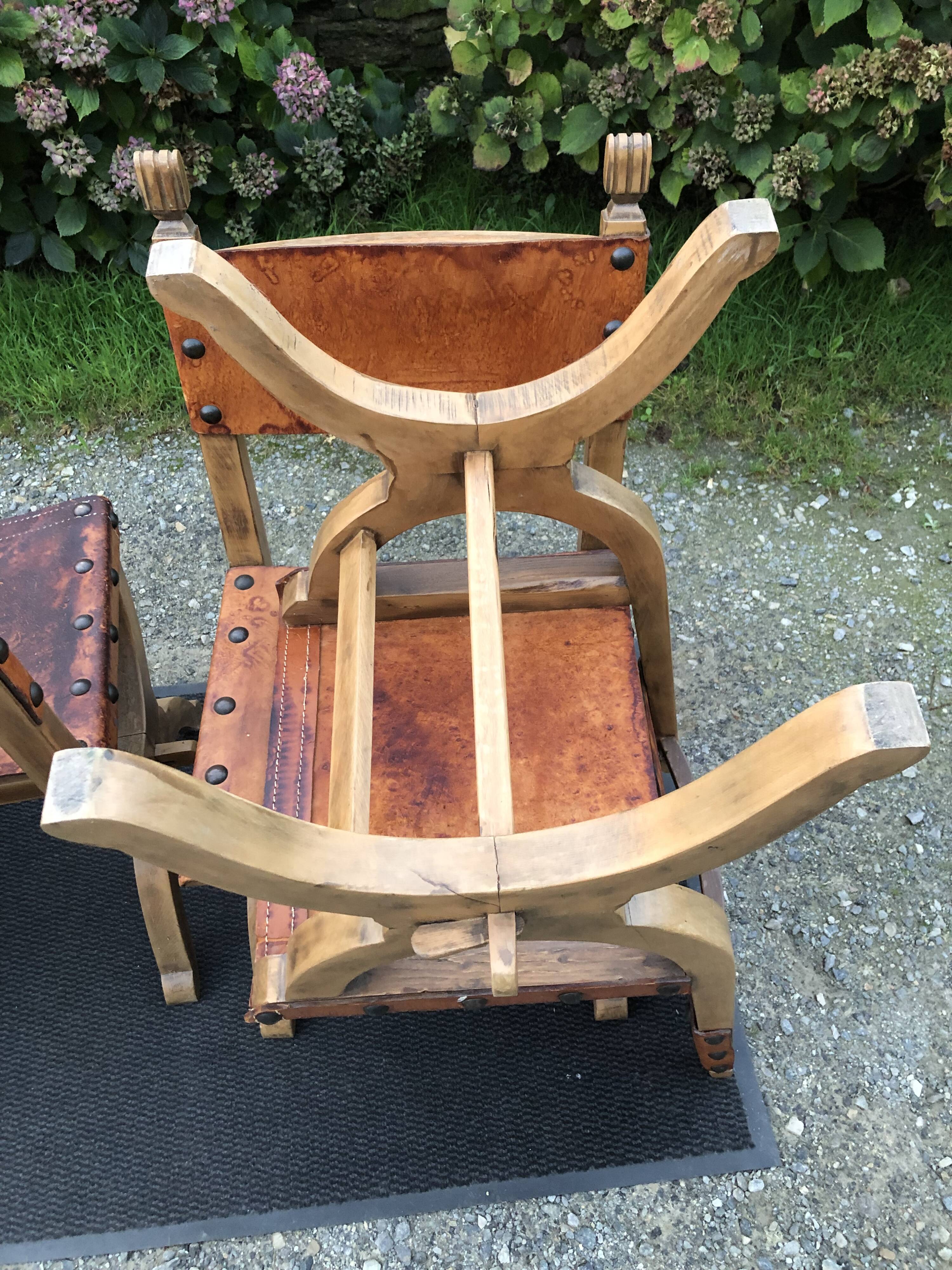 Set of 4 vintage brutalist chairs by Bram Sprij, Netherlands 1960s. in beech.