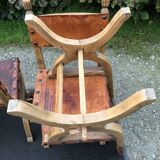 Set of 4 vintage brutalist chairs by Bram Sprij, Netherlands 1960s. in beech.
