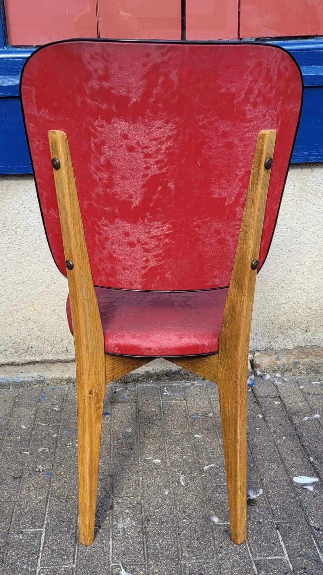 6 chaises vintage 1960 en bois et skaï
