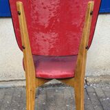 6 chaises vintage 1960 en bois et skaï