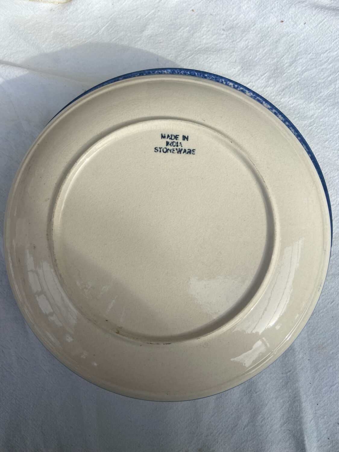 Set of 6 flat blue plates in Indian ceramic