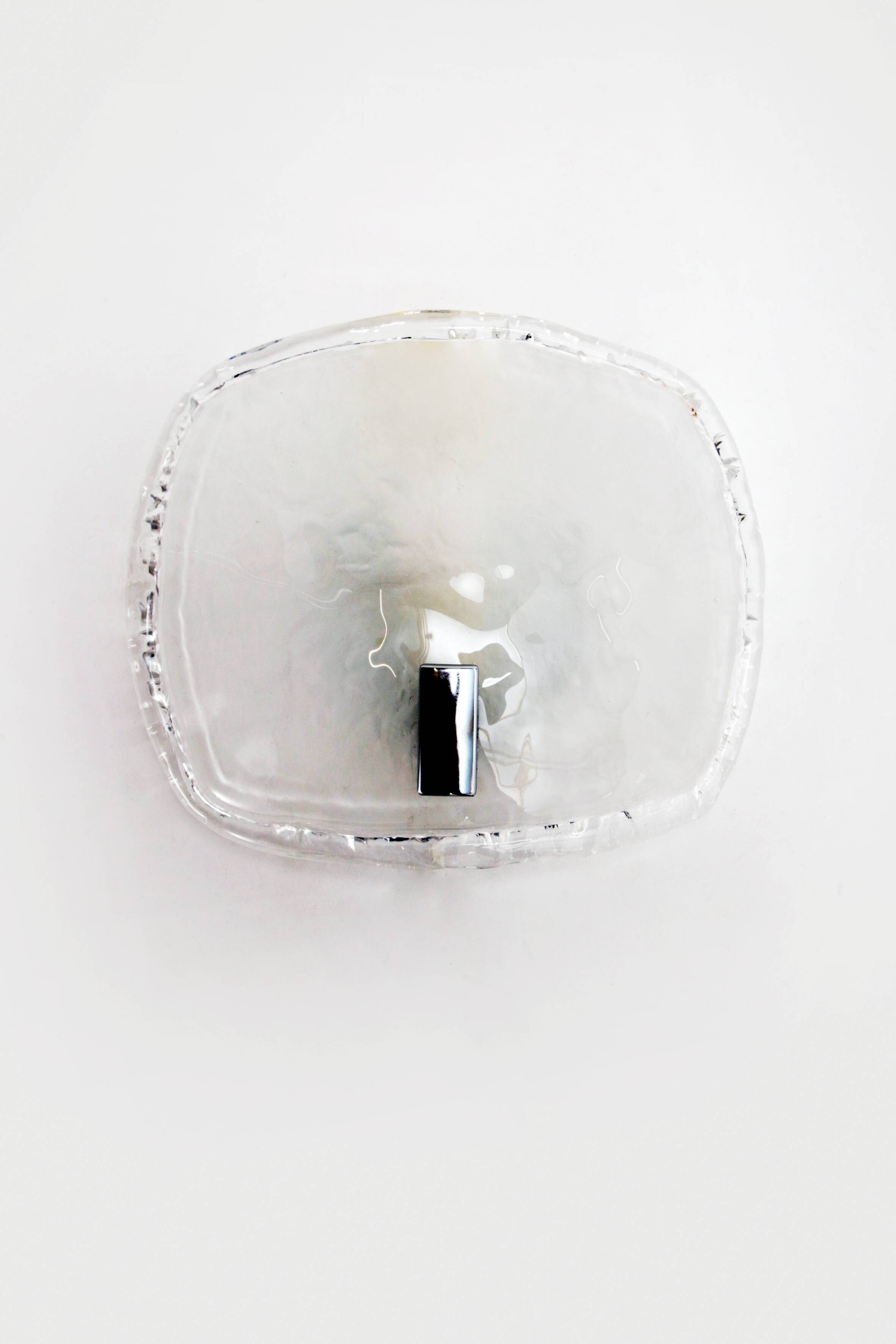 Vintage Murano wall lamp with satin glass, 1960 Italy.
