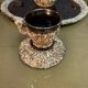 Chirens, tea service or terracotta coffee varnished