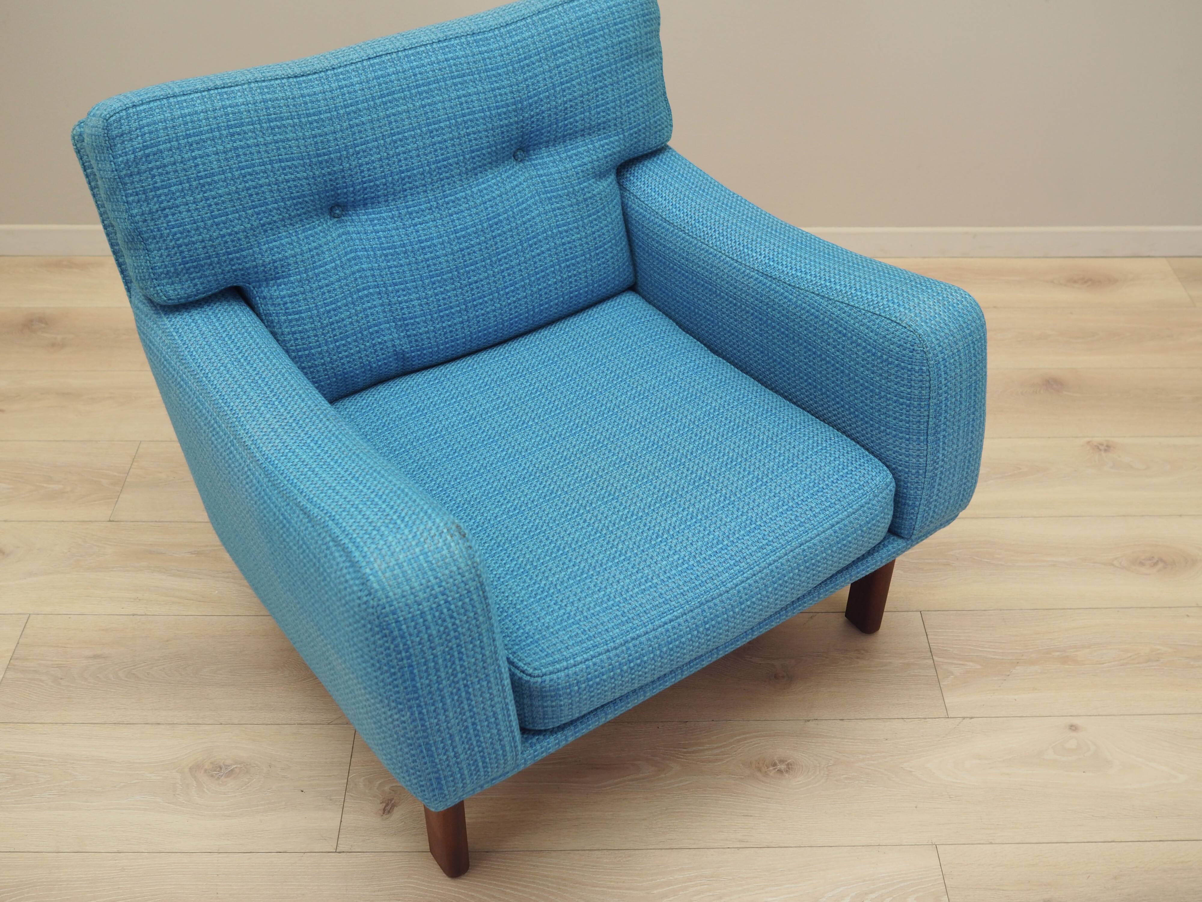 Blue armchair, Danish design, 1960s, production: Denmark